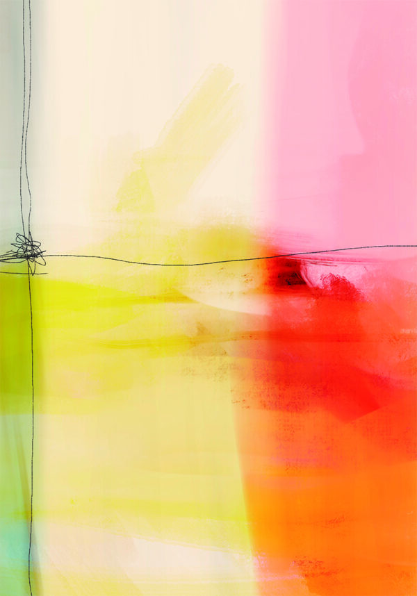 Degradado colorido con arte lineal
