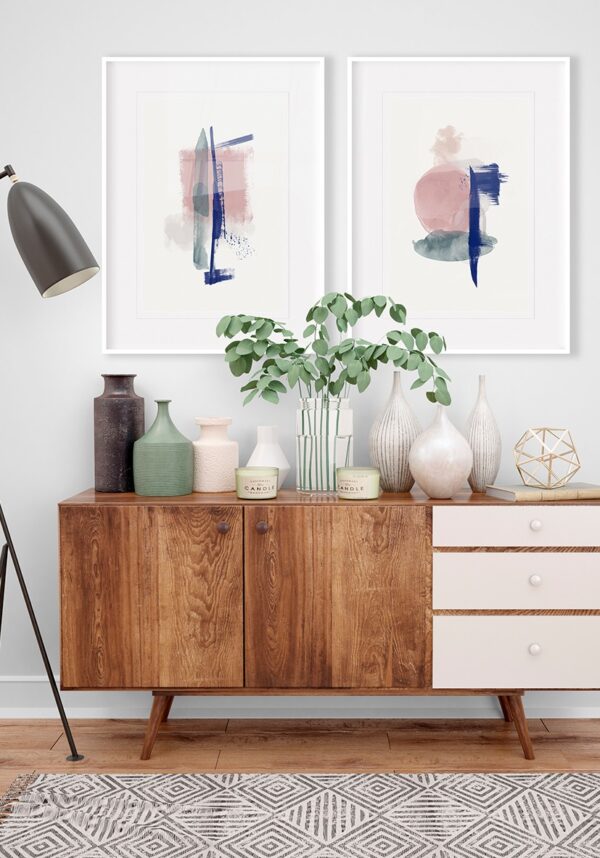 Pintura minimalista con colores intensos