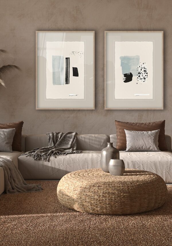Diseño minimalista con formas de tinta