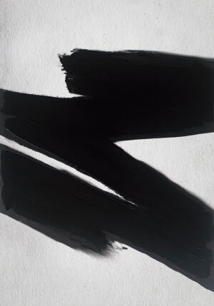 Arte con pinceladas negras y estilo abstracto
