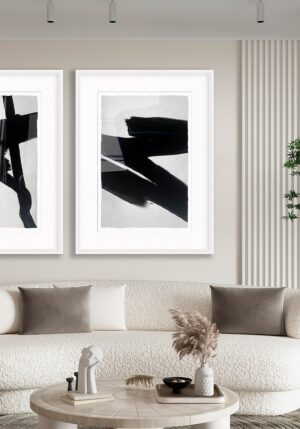 Arte con pinceladas negras y estilo abstracto