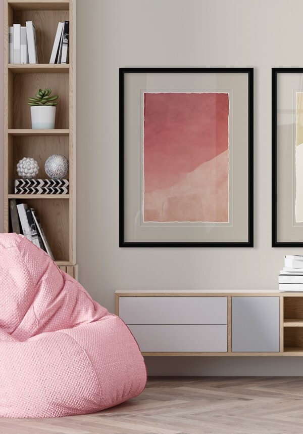 Obra minimalista en rojo y beige