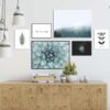 Composición minimalista de láminas con motivos naturales