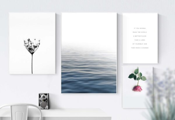 Exposición artística minimalista con inspiración natural