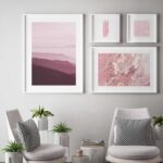 Arte abstracto moderno en tonos rosados
