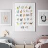 Arte gráfico de animales para habitaciones infantiles