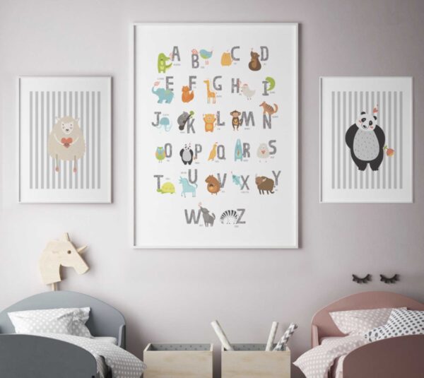 Arte gráfico de animales para habitaciones infantiles