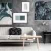 Decoración moderna de salones con arte abstracto