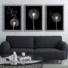 Arte gráfico monocromático moderno con diente de león