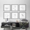 Arte gráfico de líneas minimalistas para paredes