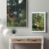 Ilustración tropical de selva enmarcada