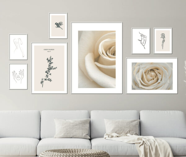 Colección de láminas minimalistas en tonos beige