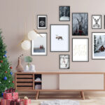 Decoración navideña con láminas de pared