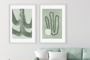 Impresión minimalista en verde