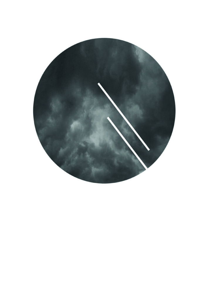 Diseño abstracto minimalista con cielo sombrío.