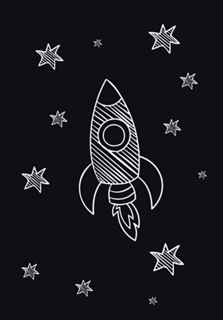 Cohete Espacial: Ilustración para Aficionados a la Ciencia Ficción