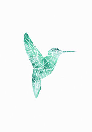 Colibrí Geométrico: Arte Digital para Amantes de la Naturaleza