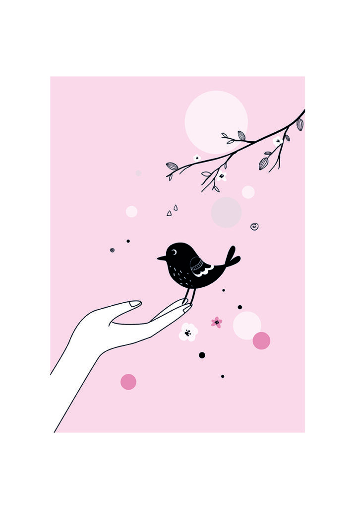 Pájaro Minimalista: Diseño Suave y Sereno