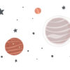 Ilustración minimalista de planetas en estilo de caricatura