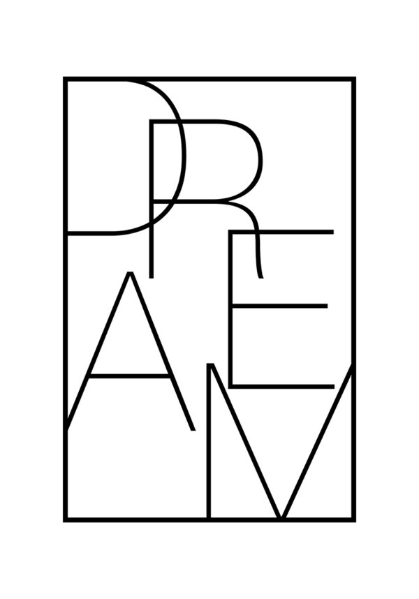 Póster tipográfico minimalista con la palabra Dream