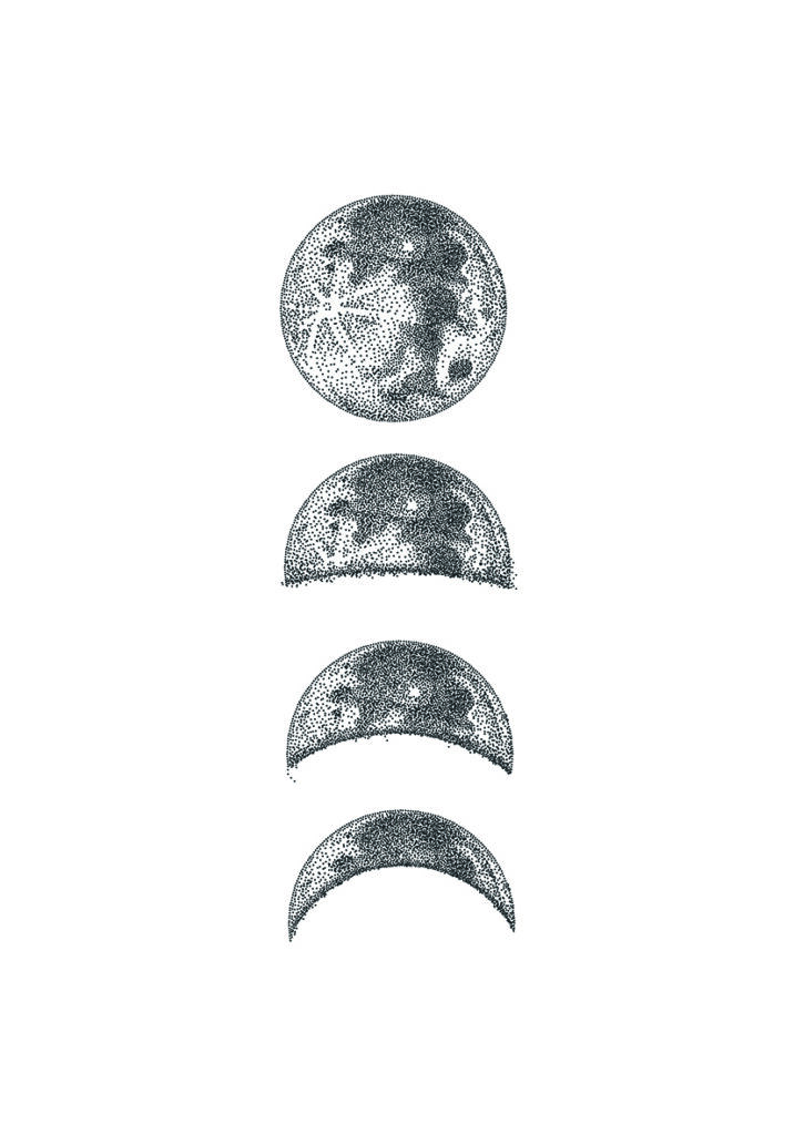 Ilustración de las fases de la luna