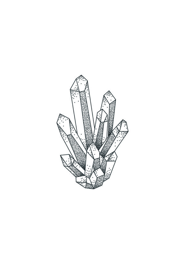 Ilustración minimalista de cristal artístico