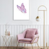 Ilustración de mariposa rosa en acuarela
