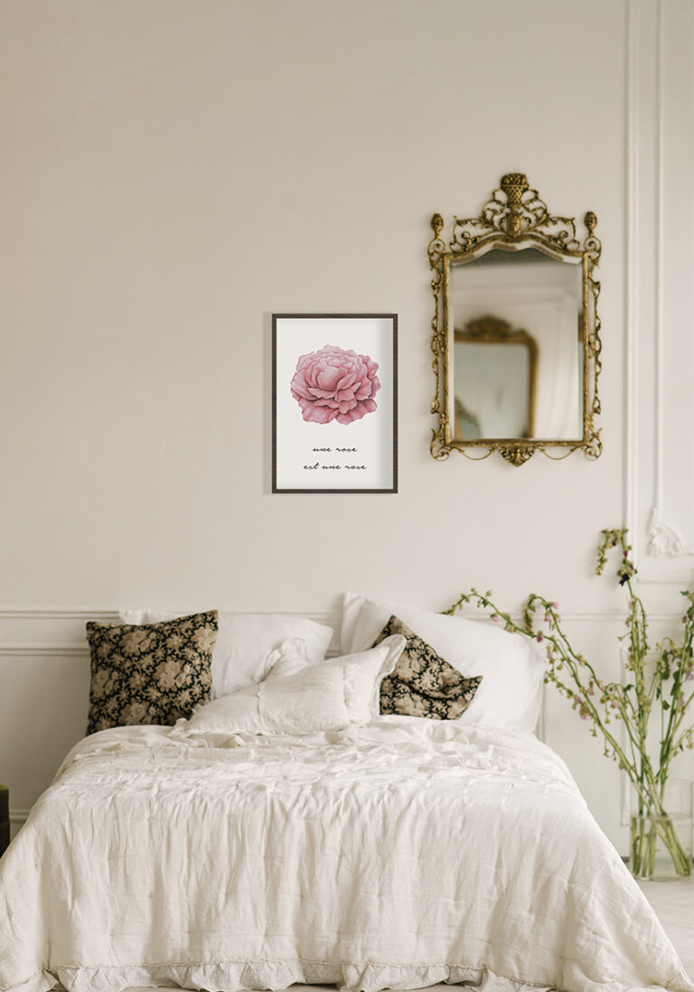 Ilustración elegante de rosa rosa