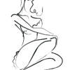 Silueta femenina en arte lineal minimalista