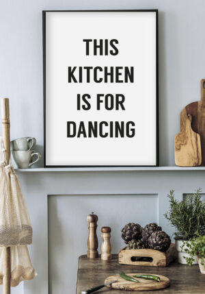 Decoración tipográfica minimalista para la cocina