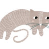 Ilustración estilizada y minimalista de un gato