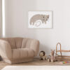 Ilustración estilizada y minimalista de un gato