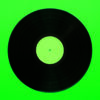 Vinilo minimalista en fondo verde