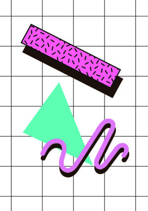 Diseño retro Memphis de estilo geométrico