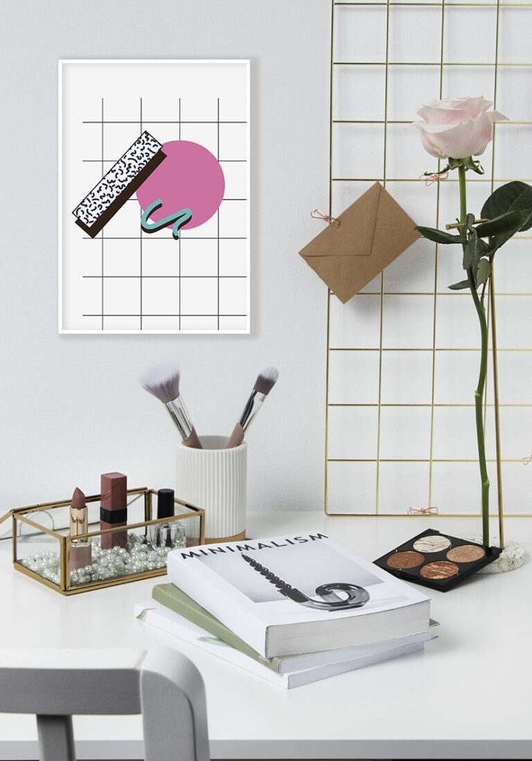 Póster abstracto con formas geométricas