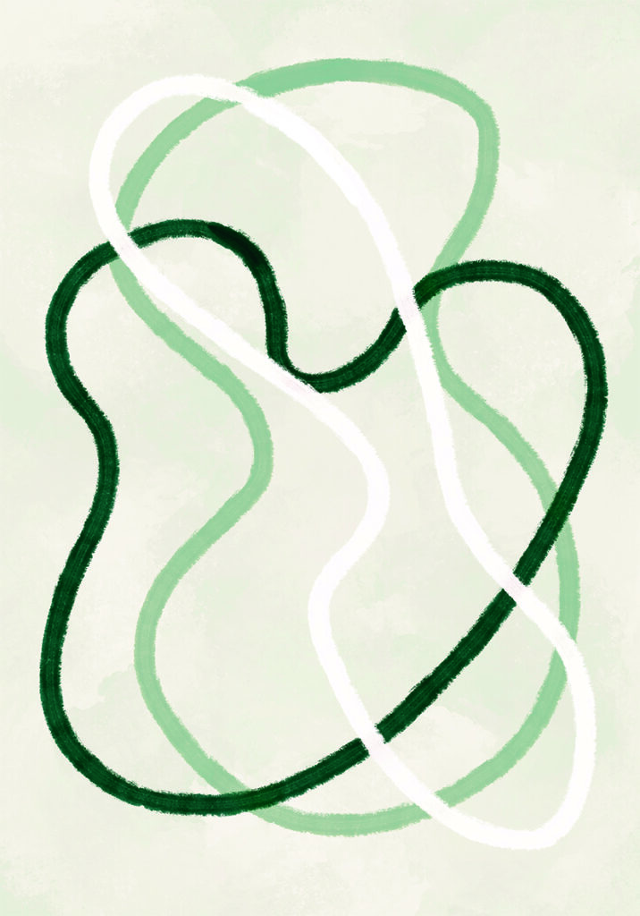 Arte abstracto minimalista con líneas onduladas