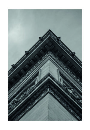 Perspectiva arquitectónica en blanco y negro