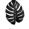 Ilustración monocromática de hoja de monstera