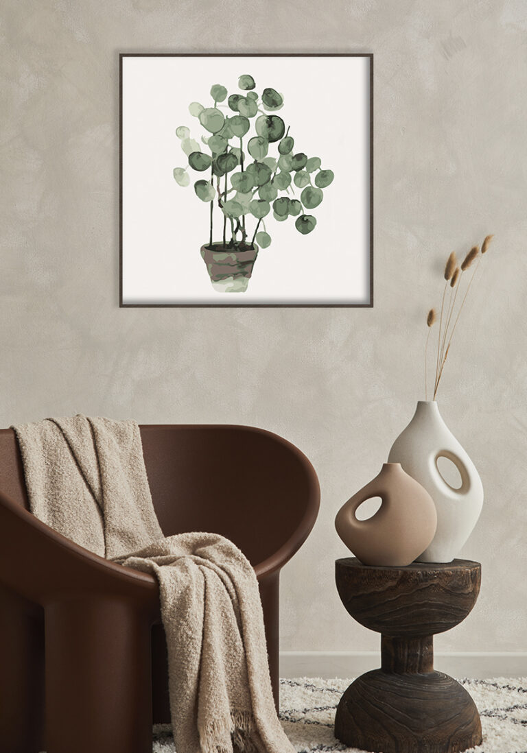 Ilustración abstracta de planta en maceta