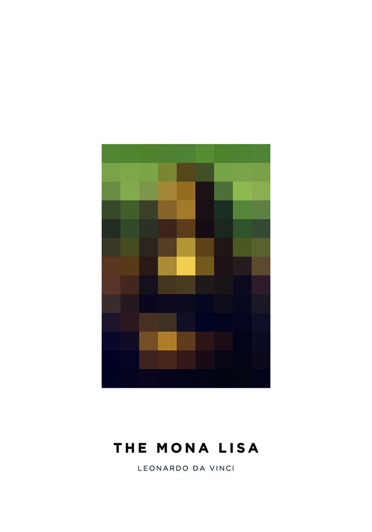 Obra de Mona Lisa en efecto pixelado