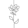 Ilustración floral minimalista en trazos lineales