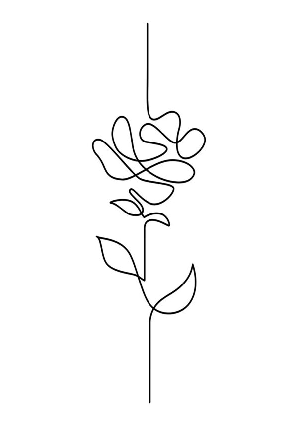Ilustración floral minimalista en trazos lineales
