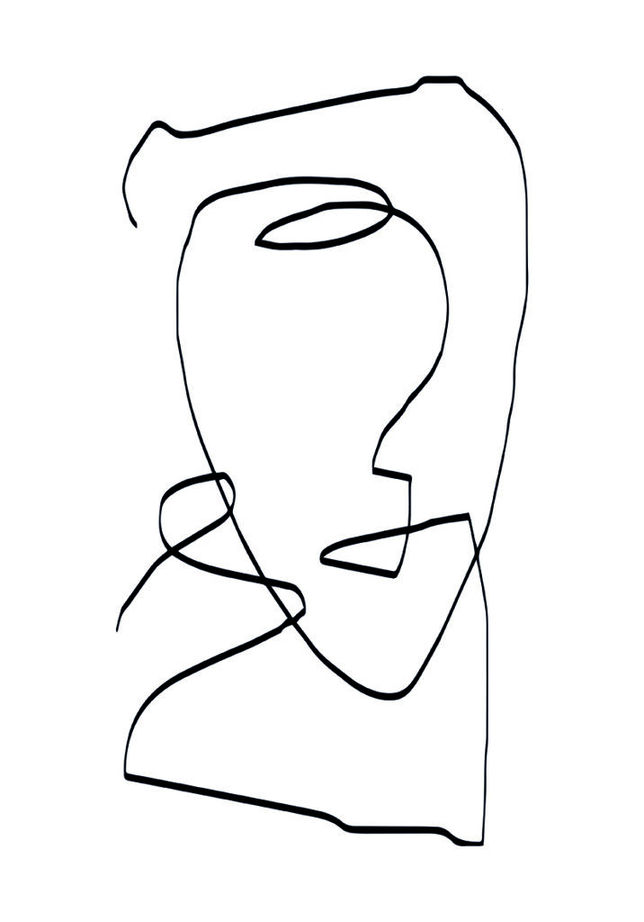 Retrato minimalista en arte lineal