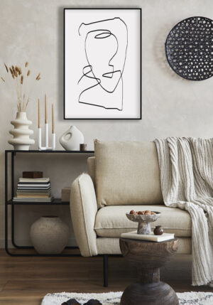 Retrato minimalista en arte lineal