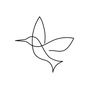 Ilustración minimalista de ave en arte lineal