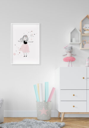 Ilustración de chica con flores