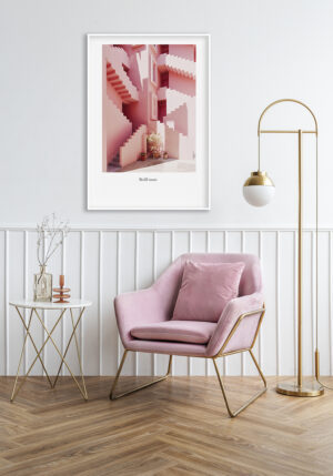 Composición arquitectónica rosa vibrante