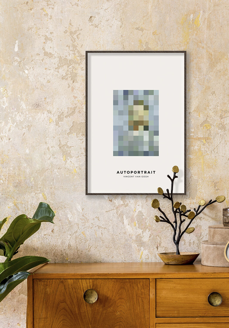 Arte abstracto pixelado de retrato