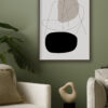 Arte minimal abstracto en negro y beige