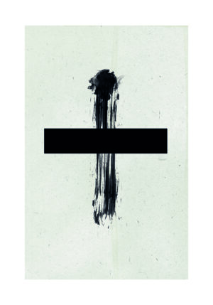Obra minimalista en tinta negra abstracta